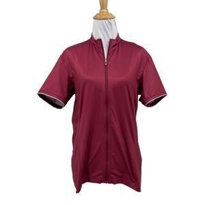 Specialized Jersey Womens Large Burgundy Rbx Comp Full Zip Short Sleeve Cycling
